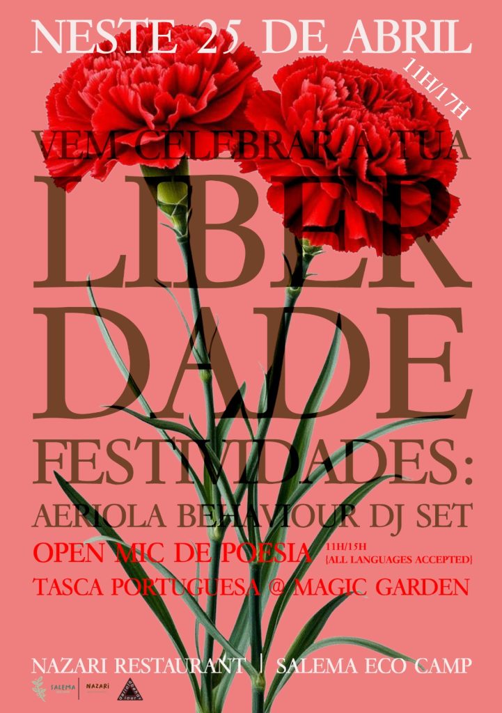 Imagem de destaque do evento Festividades de 25 de Abril – Open Mic de Poesia & DJ Set